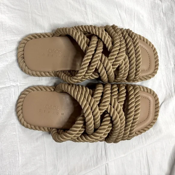 ASOS Design Rope Strap Sandals Espadrilles Slip On Size US 6 / EU 37 - Picture 11 of 12